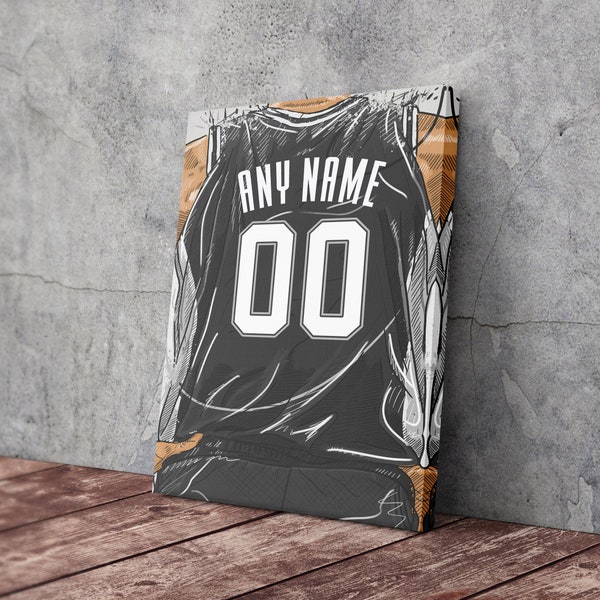 Digital File - San Antonio Spurs Jersey Personalized Jersey NBA Custom Name and Number Canvas Wall Art Home Decor Man Cave Gift