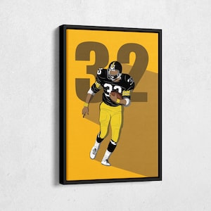 Franco Harris Canvas Art Pittsburgh Steelers NFL Canvas Wall Art Print Kids Room Framed Poster Home Decor