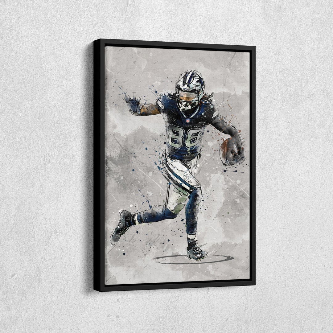 Ceedee Lamb Poster Dallas Cowboys NFL Canvas Wall Art Home Decor Framed