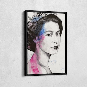 Queen Elizabeth II Art Canvas Wall Art Home Decor Framed Art