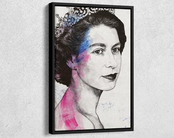 Queen Elizabeth II Art Canvas Wall Art Home Decor Framed Art