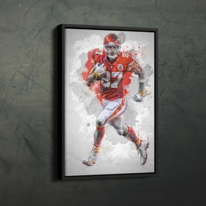 Travis Kelce Poster Kansas City Chiefs Football Framed Wall Art Home Decor Canvas Print Artwork