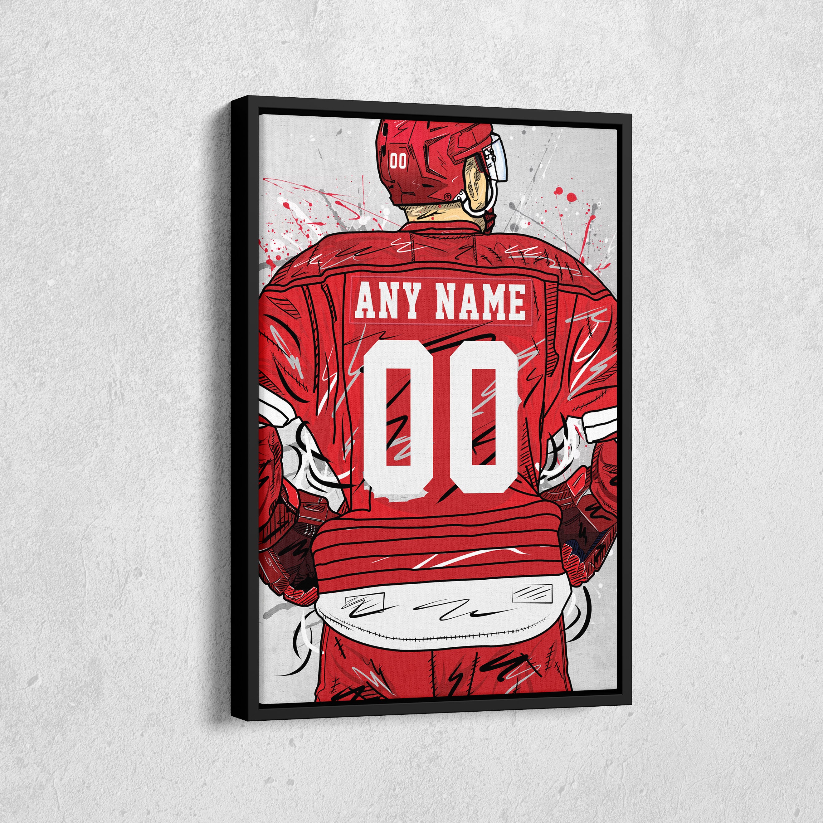 Detroit Red Wings 1991-92 jersey artwork, This is a highly …