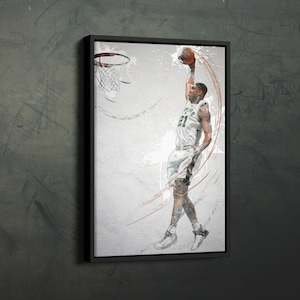 Tim Duncan Poster Dunk San Antonio Spurs NBA Framed Wall Art Home Decor Canvas Print Artwork