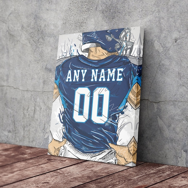 Digital File - Tennessee Titans Jersey Personalized Jersey NFL Custom Name and Number Canvas Wall Art Home Decor Man Cave Gift