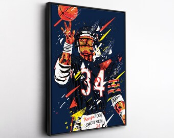 Walter Payton Pop Art Canvas Print – Chicago Bears Wall Decor – NFL Gift for Football Fans, Game Room or Man Cave