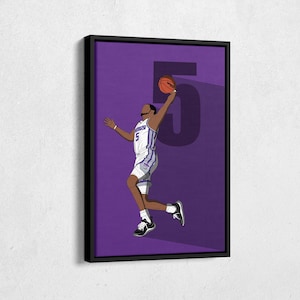 De&#39;Aaron Fox Canvas Art Sacramento Kings NBA Canvas Wall Art Print Kids Room Framed Poster Home Decor