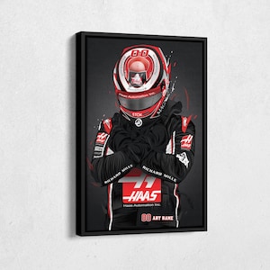 Haas Jersey Formula 1 Personalized Jersey Custom Name and Number Canvas Wall Art Home Decor Framed Poster Man Cave Gift