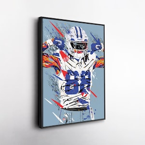 CeeDee Lamb Pop Art Canvas Print – Dallas Cowboys Wall Decor – NFL Gift for Football Fans, Game Room or Man Cave