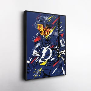 Brayden Point Pop Art Canvastavla – Tampa Bay Lightning Väggdekor – NHL-present till hockeyfans, spelrum eller man cave