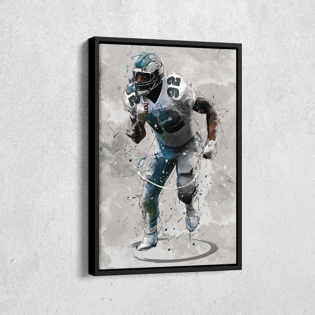 Reggie White Poster Philadelphia Eagles NFL Canvas Wall Art Home Decor