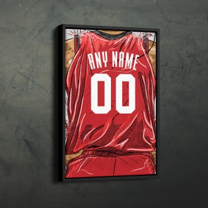 Personalised Houston Rockets Basketball Jersey Print Wall Art Poster Custom Home Decor Gift Idea Any Name Number Prints Etsy