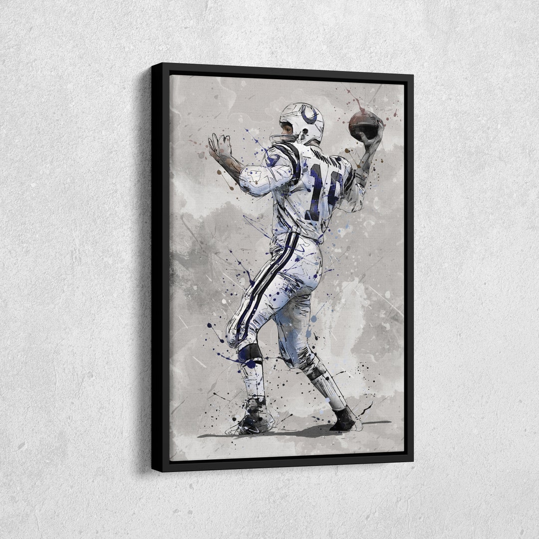 Johnny Unitas Poster Baltimore Colts NFL Canvas Wall Art Home Etsy