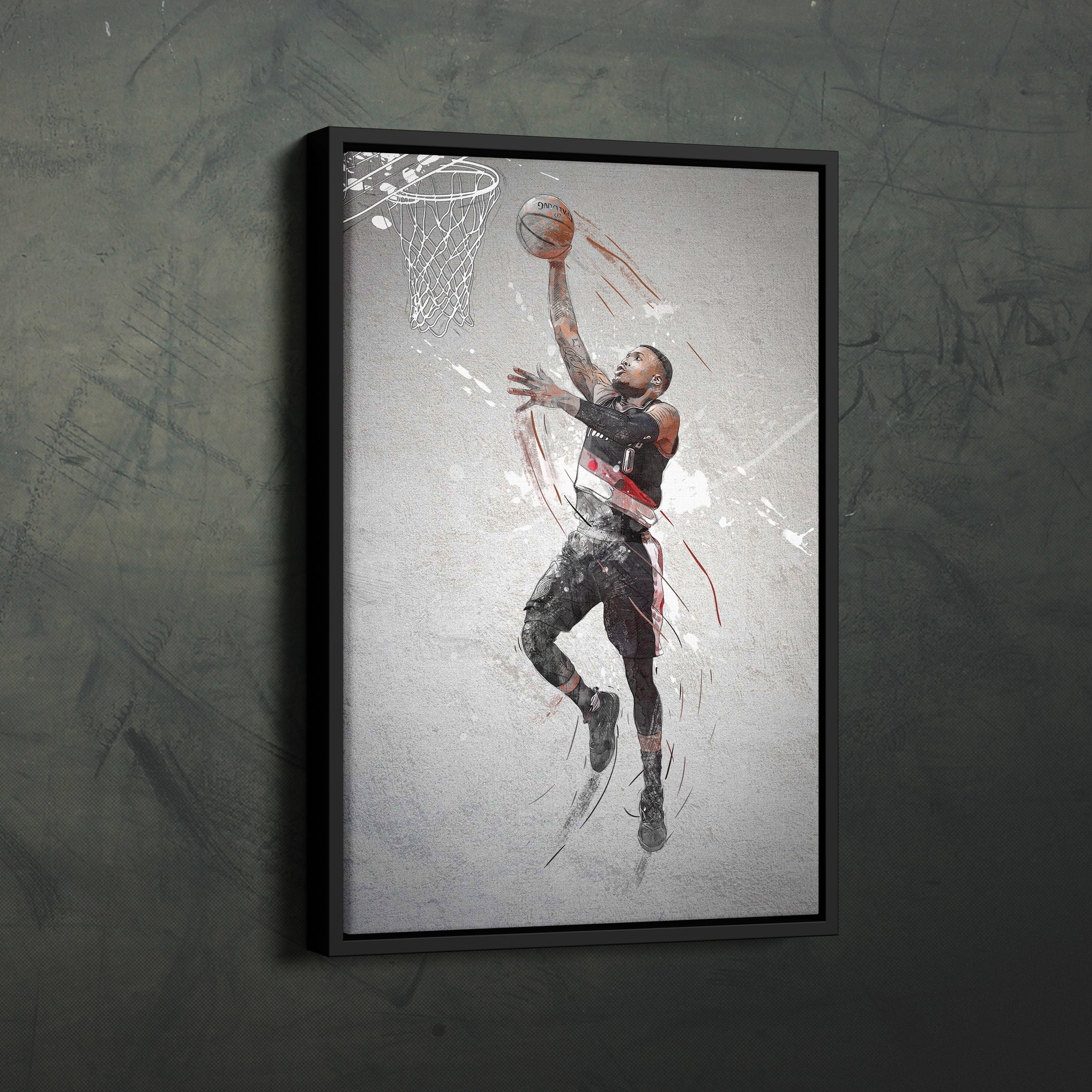  shitou Damian Lillard Poster Basketball Picture Canvas