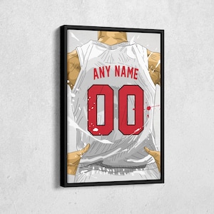 Toronto Raptors Jersey Personalized Jersey NBA Custom Name and Number Canvas Wall Art Home Decor Framed Poster Man Cave Gift