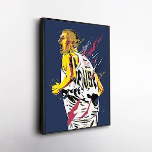 Stampa su tela Pop Art di Nikola Jokic – Decorazione murale Denver Nuggets – Regalo NBA per appassionati di basket, sala giochi o caverna dell'uomo