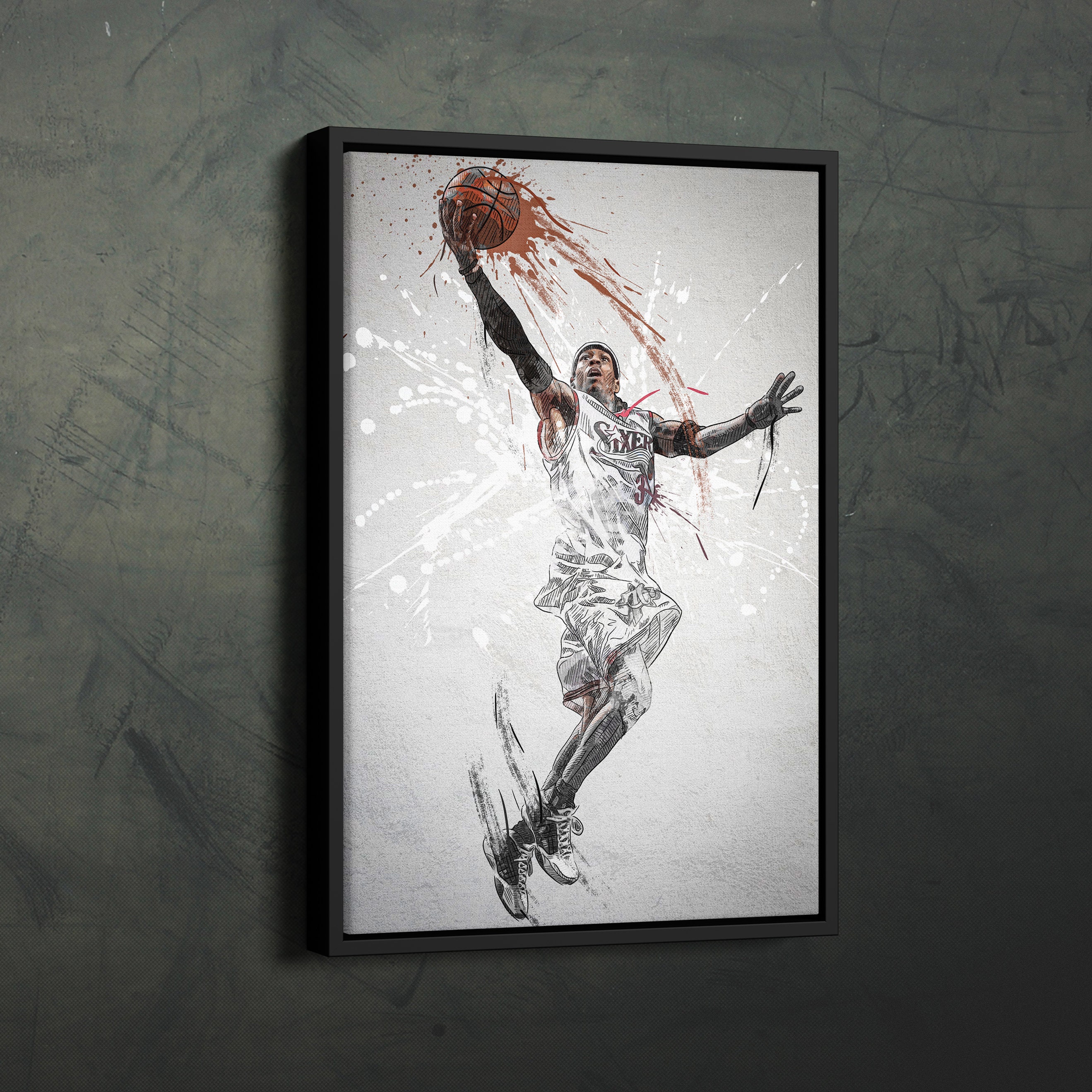 Allen Iverson Basketball Madness Celebrity Poster Canvas Poster Wall Art  Decor Print Picture Paintings for Living Room Bedroom Decoration Unframe