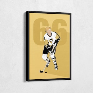 Mario Lemieux Canvas Art Pittsburgh Penguins NHL Canvas Wall Art Print Kids Room Framed Poster Home Decor