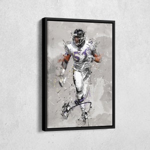 Ray Lewis Poster Baltimore Ravens NFL Canvas Wall Art Home Decor Framed Poster Man Cave Gift