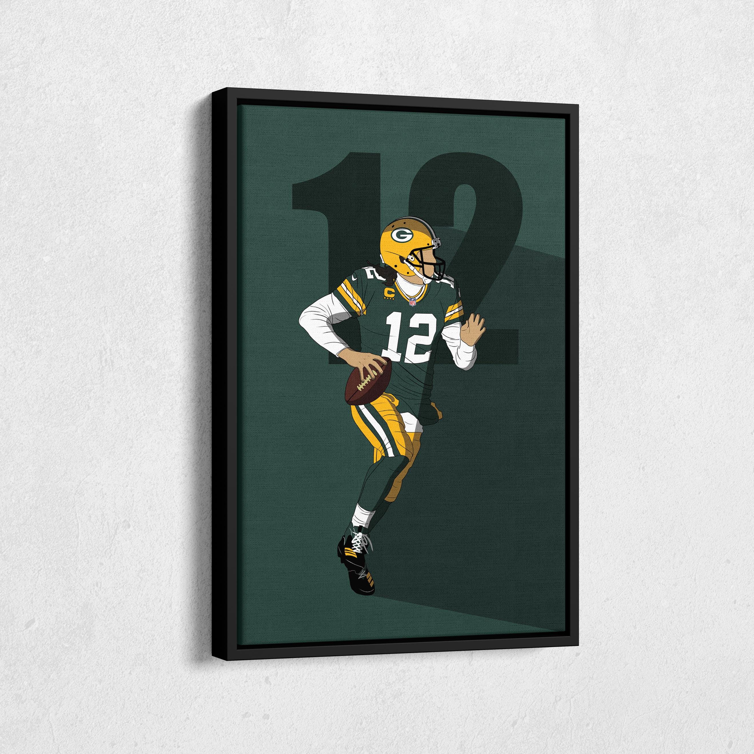 Aaron Rodgers Canvas Art Green Bay Packers football Canvas Wall Art Print Kids Room Framed Poster Home Decor