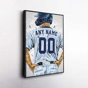 Tampa Bay Rays basebolltröja, canvastavla, personligt namn och nummer, väggkonst, present till fan, man cave-dekoration