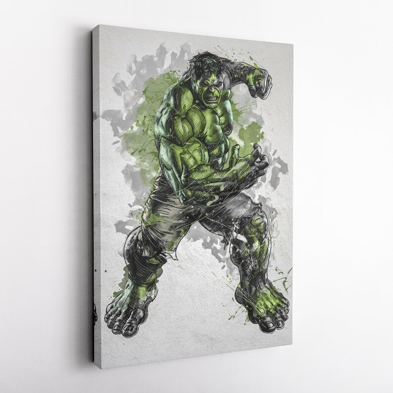 Hulk Poster Marvel Comics Framed Wall Art Home Decor Canvas Etsy