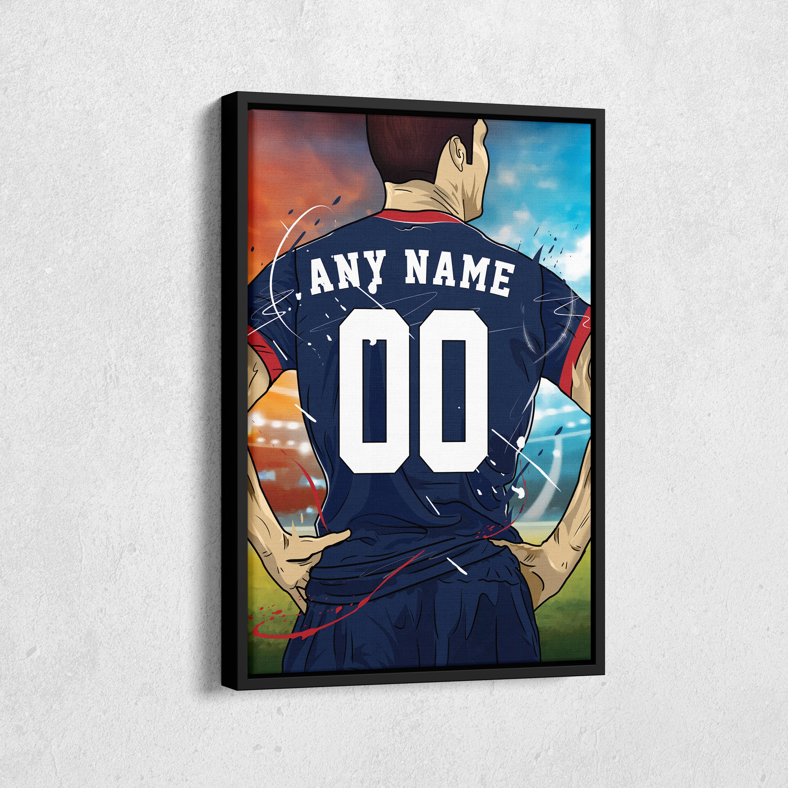 Chicago Fire FC Jersey Soccer Personalized Jersey Custom Name and Number Canvas Wall Art Home Decor Framed Poster Man Cave Gift