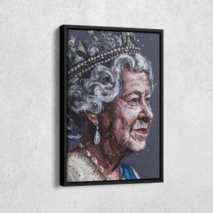 Queen Elizabeth II Artwork Canvas Wall Art Home Decor Framed Art
