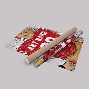 San Francisco 49ers Jersey Personalized Jersey Football Custom Name and Number Canvas Wall Art Home Decor Framed Poster Man Cave Gift Poster Rolled up