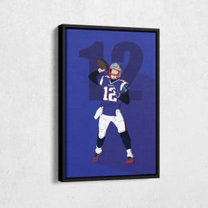 Tom Brady Canvas Art New England Patriots football Canvas Wall Art Print Kids Room Framed Poster Home Decor