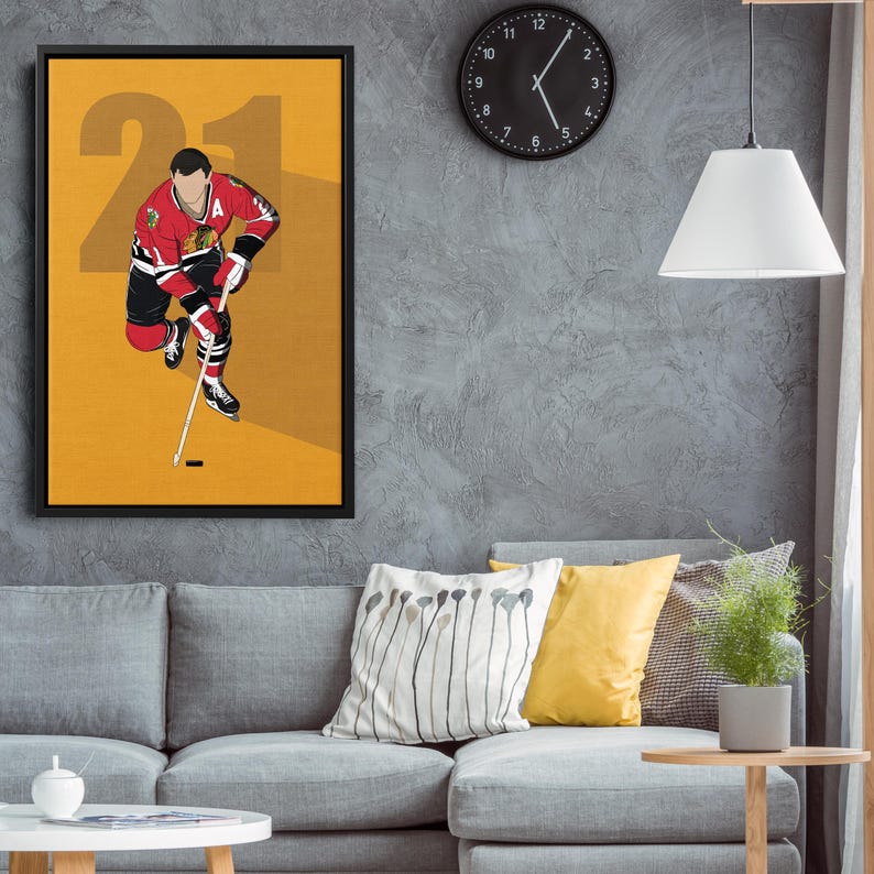 Stan Mikita Canvas Art Chicago Blackhawks NHL Canvas Wall Art Print
