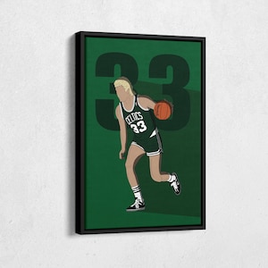 Larry Bird Canvas Art Boston Celtics NBA Canvas Wall Art Print Kids Room Framed Poster Home Decor
