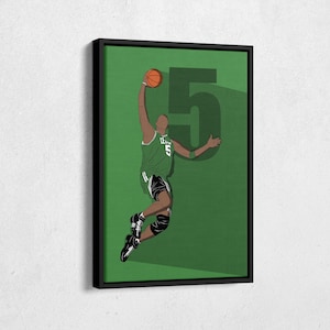 Kevin Garnett Canvas Art Boston Celtics NBA Canvas Wall Art Print Kids Room Framed Poster Home Decor
