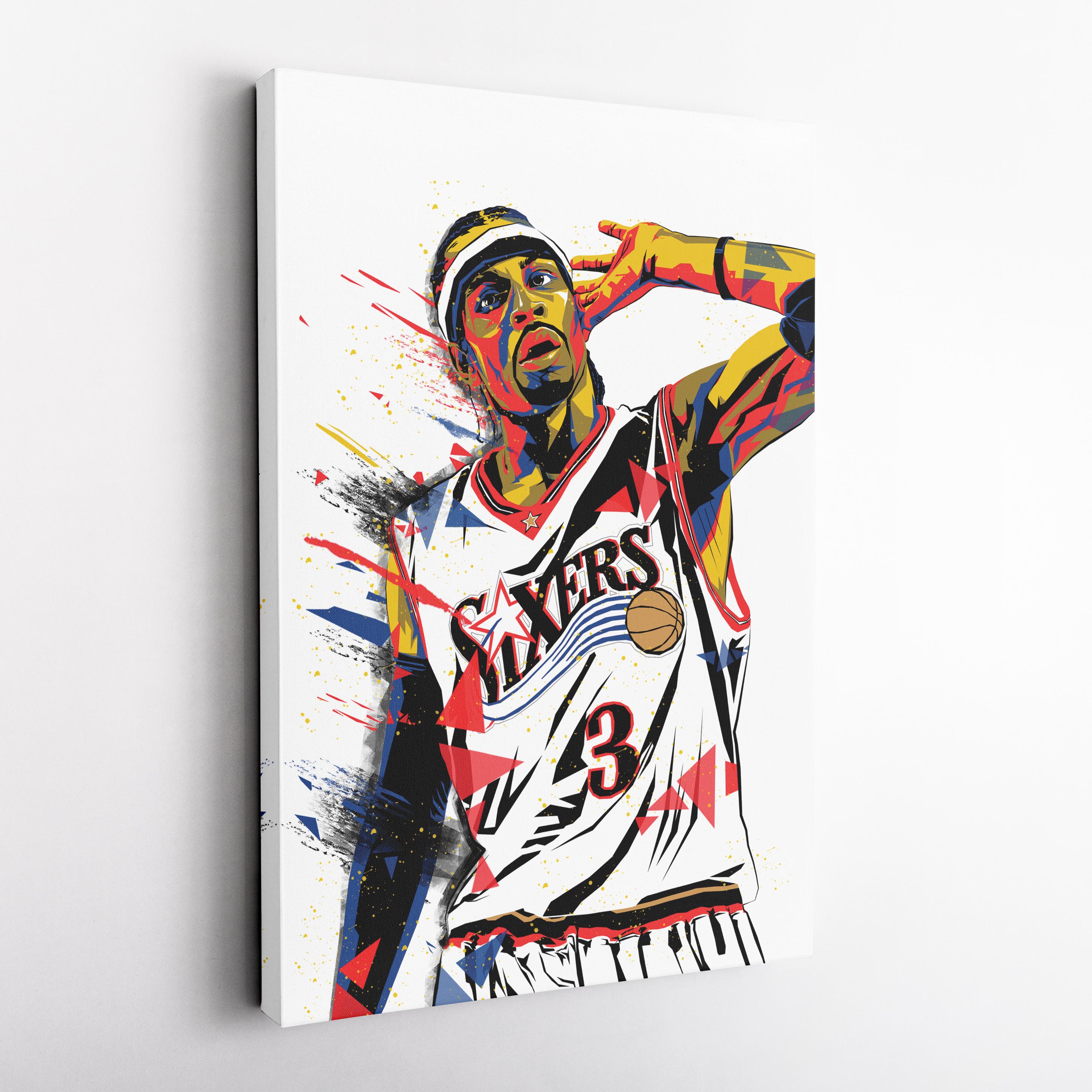 Allen Iverson Pop Art Canvas Print – Philadelphia 76ers Wall Decor