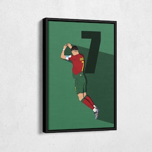 Cristiano Ronaldo Canvas Art Portugal Soccer Canvas Wall Art Print Kids Room Framed Poster Home Decor