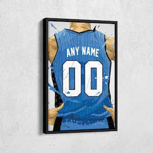 Orlando Magic Jersey Personalized Jersey NBA Custom Name and Number Canvas Wall Art Home Decor Framed Poster Man Cave Gift
