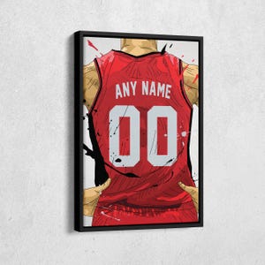 Houston Rockets Jersey Personalized Jersey NBA Custom Name and Number Canvas Wall Art Home Decor Framed Poster Man Cave Gift