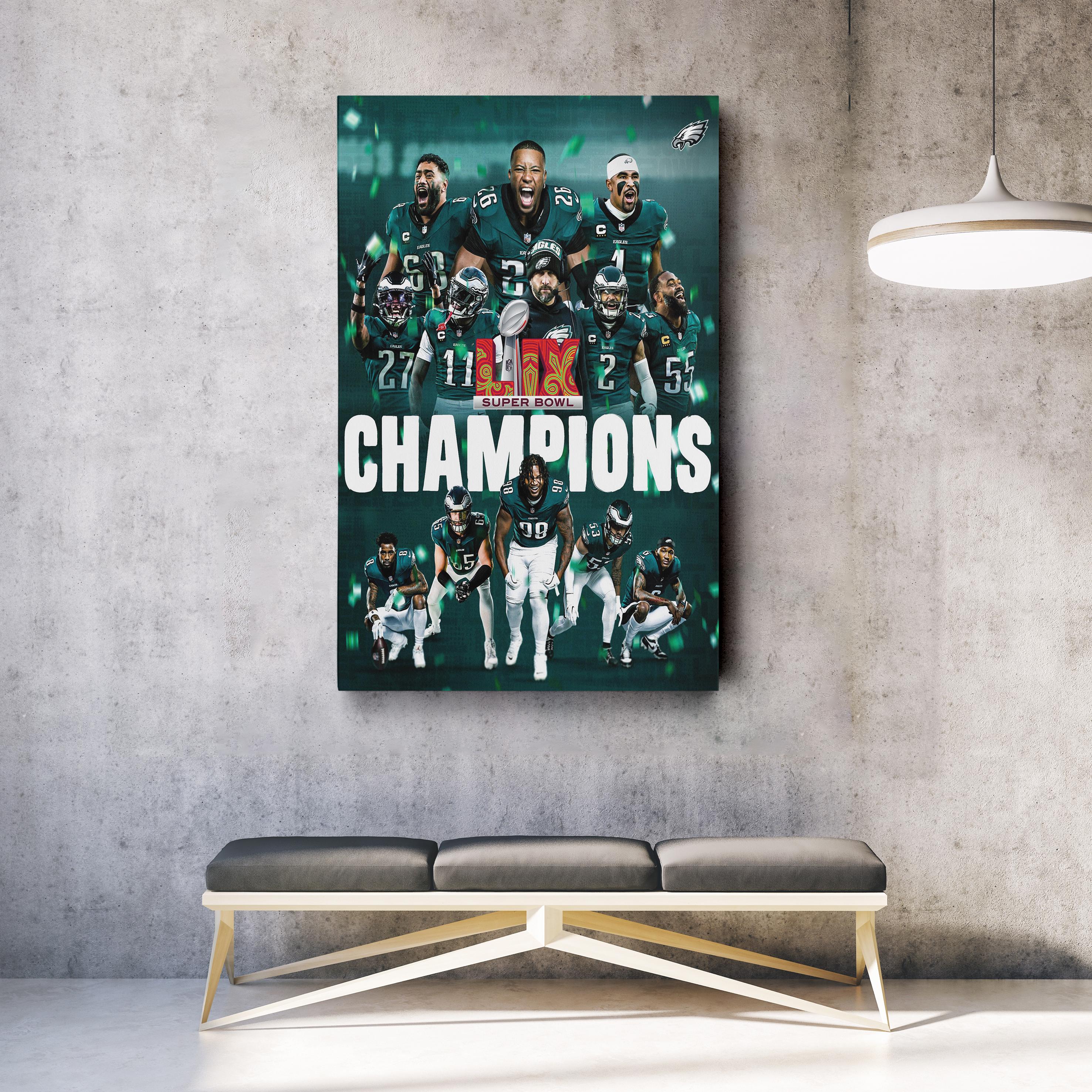 Philadelphia Eagles Super Bowl LIX Champions – Football Wall Art ...