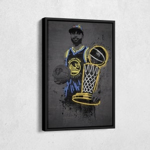 Stephen Curry Neon Póster de Campeón de la NBA MVP Golden State Warriors