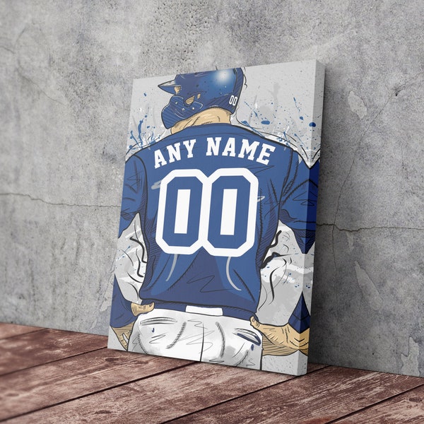 Digital File - Toronto Blue Jays Jersey MLB Personalized Jersey Custom Name and Number Canvas Wall Art Home Decor Poster Man Cave Gift