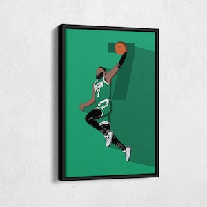 Jaylen Brown Leinwand Kunst Boston Celtics NBA Leinwand Wand Kunst Kinderzimmer gerahmtes Poster Wohnkultur