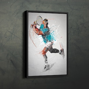 Rafael Nadal Póster Tenis Enmarcado Arte de pared Decoración del hogar Lienzo Imprimir Obra de arte