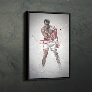 Muhammad Ali Poster Boxen Gerahmt Wand Kunst Home Dekor Handgemacht Leinwand Druck Kunstwerk