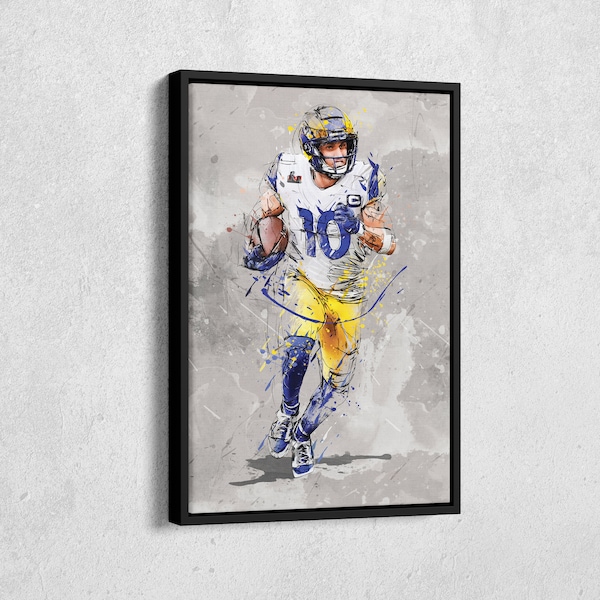 Cooper Kupp Poster Los Angeles Rams NFL Canvas Wall Art Home Decor Framed Poster Man Cave Gift