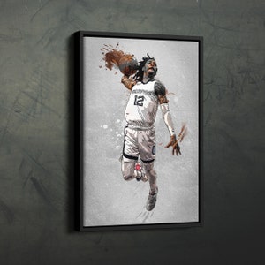 Ja Morant Poster Dunk Memphis Grizzlies NBA Framed Wall Art Home Decor Canvas Print Artwork