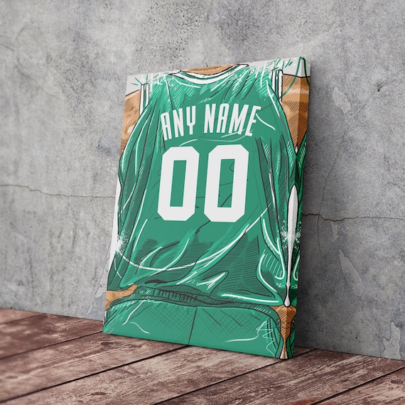 BOSTON CELTICS Jersey Photo Picture Art ANY Custom Name & 