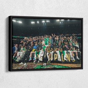 Boston Celtics 2023-2024 NBA Champions Canvas Wall Art Home Decor Framed Poster Print