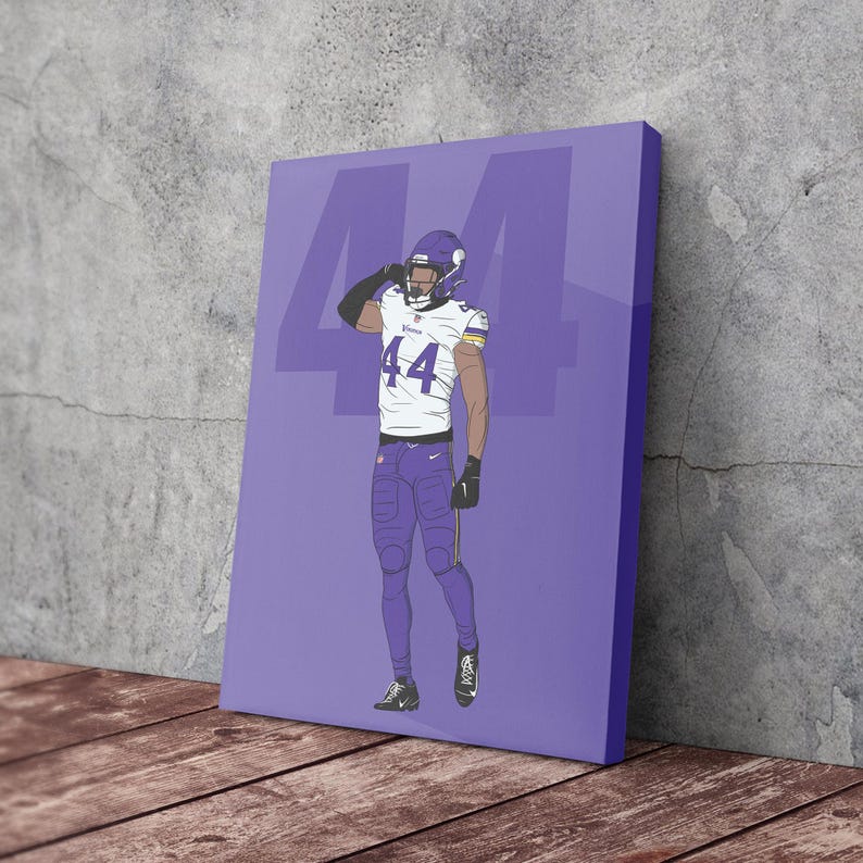 Josh Metellus Canvas Art Minnesota Vikings NFL Canvas Wall Art Print