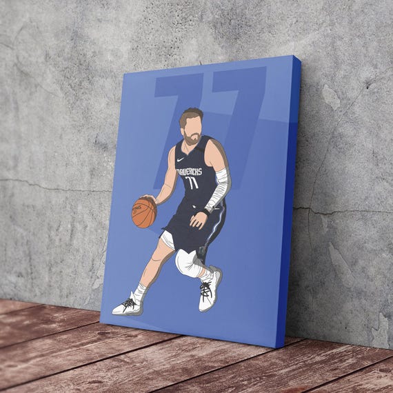 Luka Doncic Canvas Art Dallas Mavericks NBA Canvas Wall Art Print