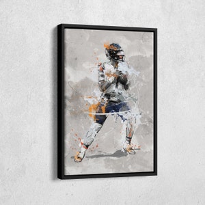 Justin Fields Poster Chicago Bears NFL Canvas Wall Art Home Decor Framed Poster Man Cave Gift